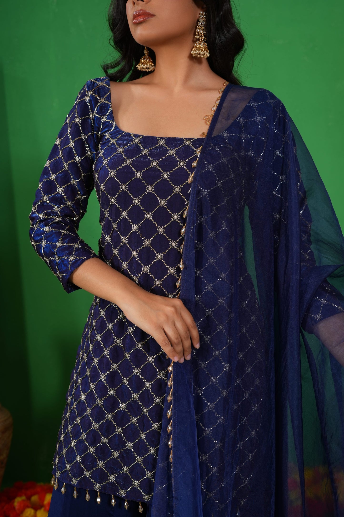 Meera Neel Sharara Set