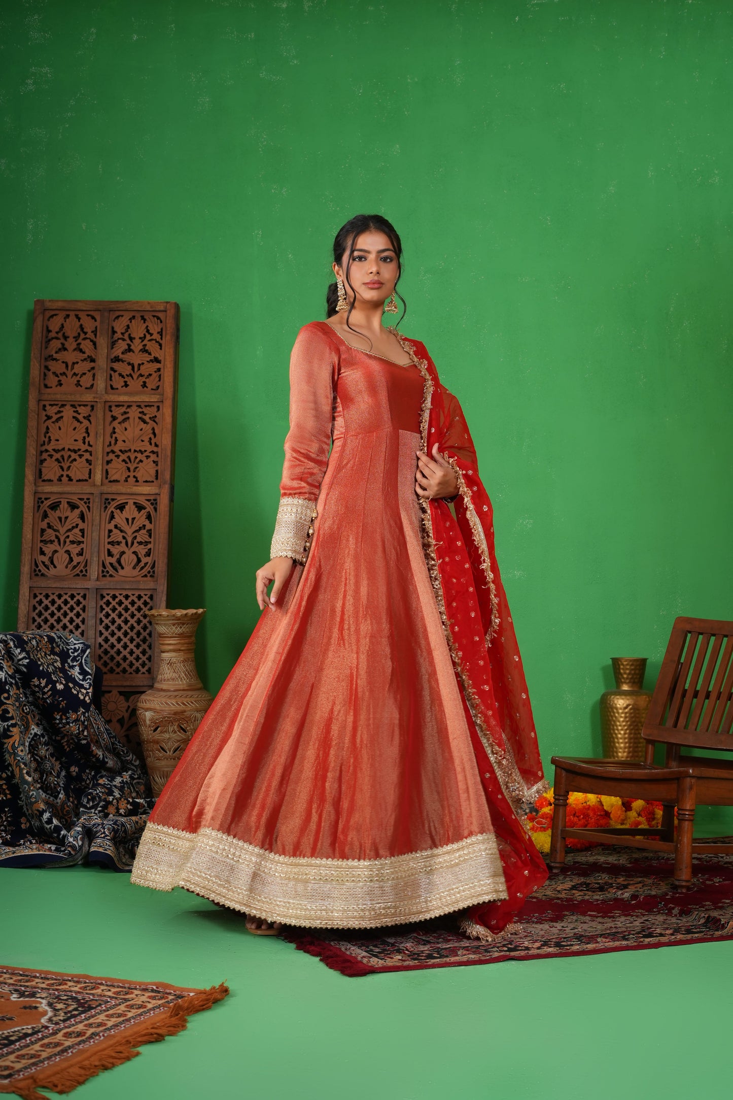 Suhagan Rustic Red Anarkali