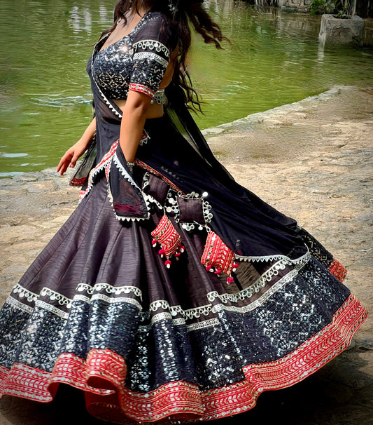 Black Sitara Lehenga