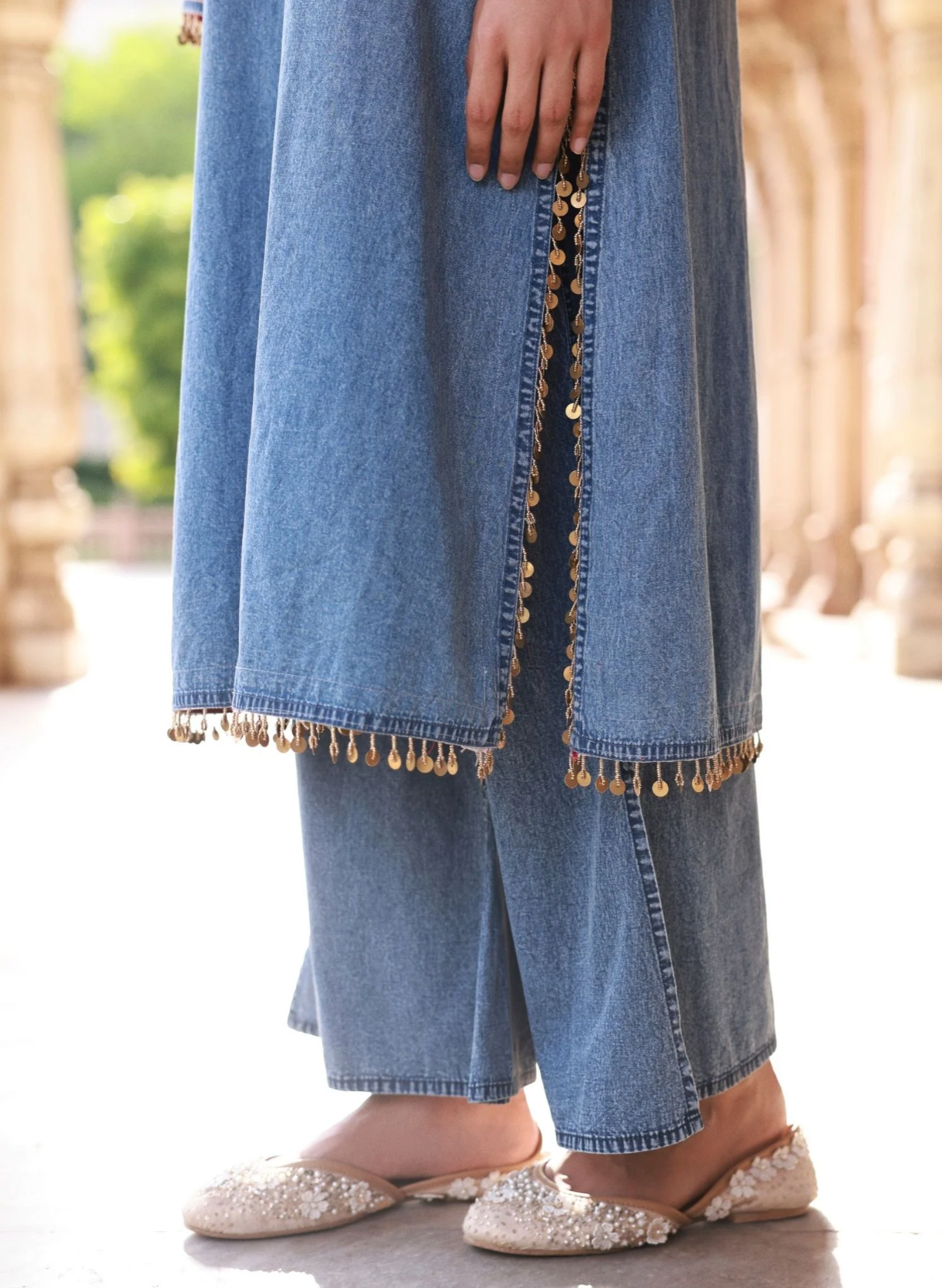 Rumei Supima Cotton Blue Kurta Set