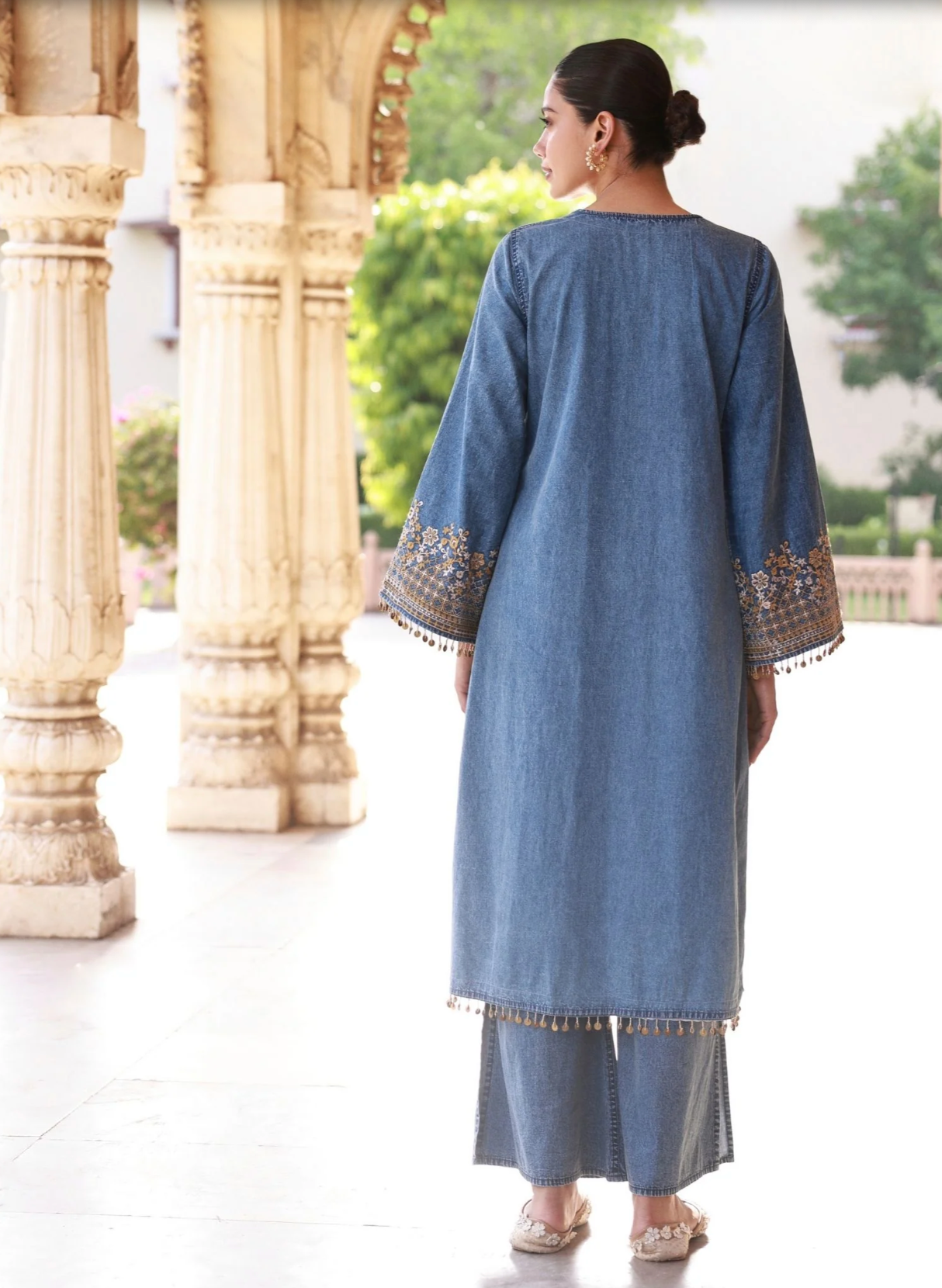 Rumei Supima Cotton Blue Kurta Set