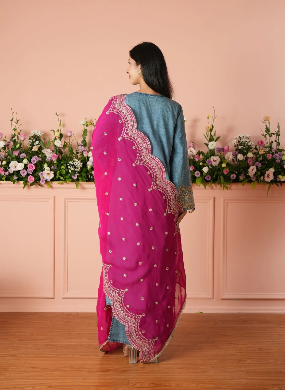 Rumei Supima Cotton Blue Kurta Set