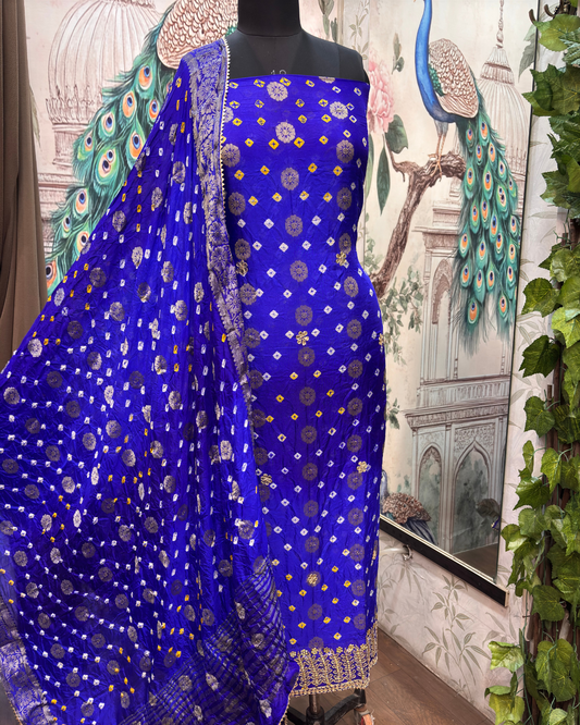 Blue Bandhej Suit