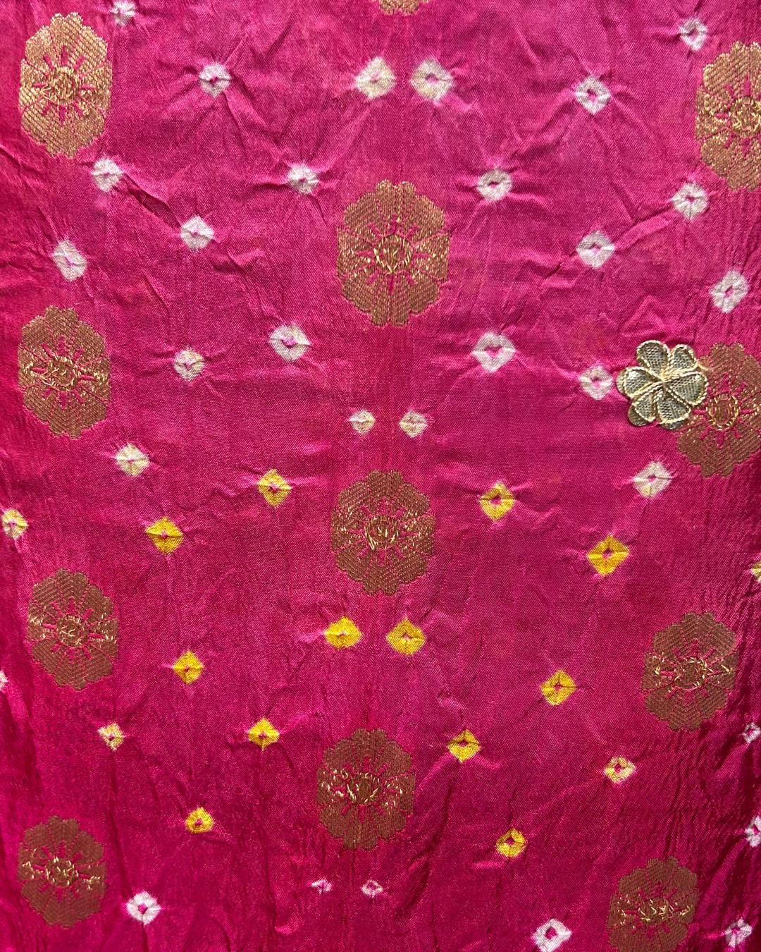 Dark Pink Bandhej Suit