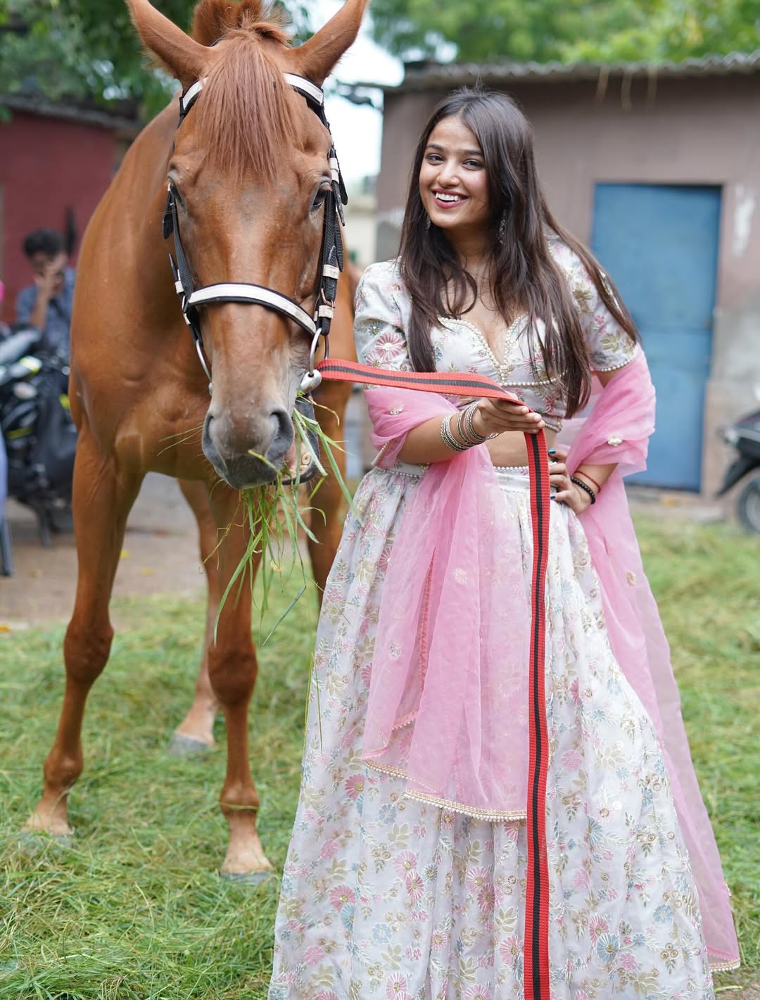 Blush Pastel Floral Lehenga