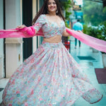 Blush Pastel Floral Lehenga