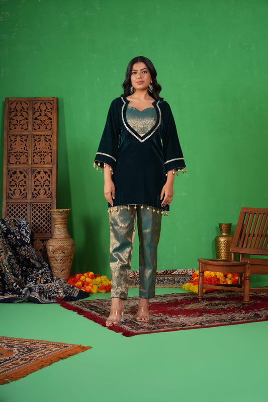 Meher – Green Velvet Co-ord Set
