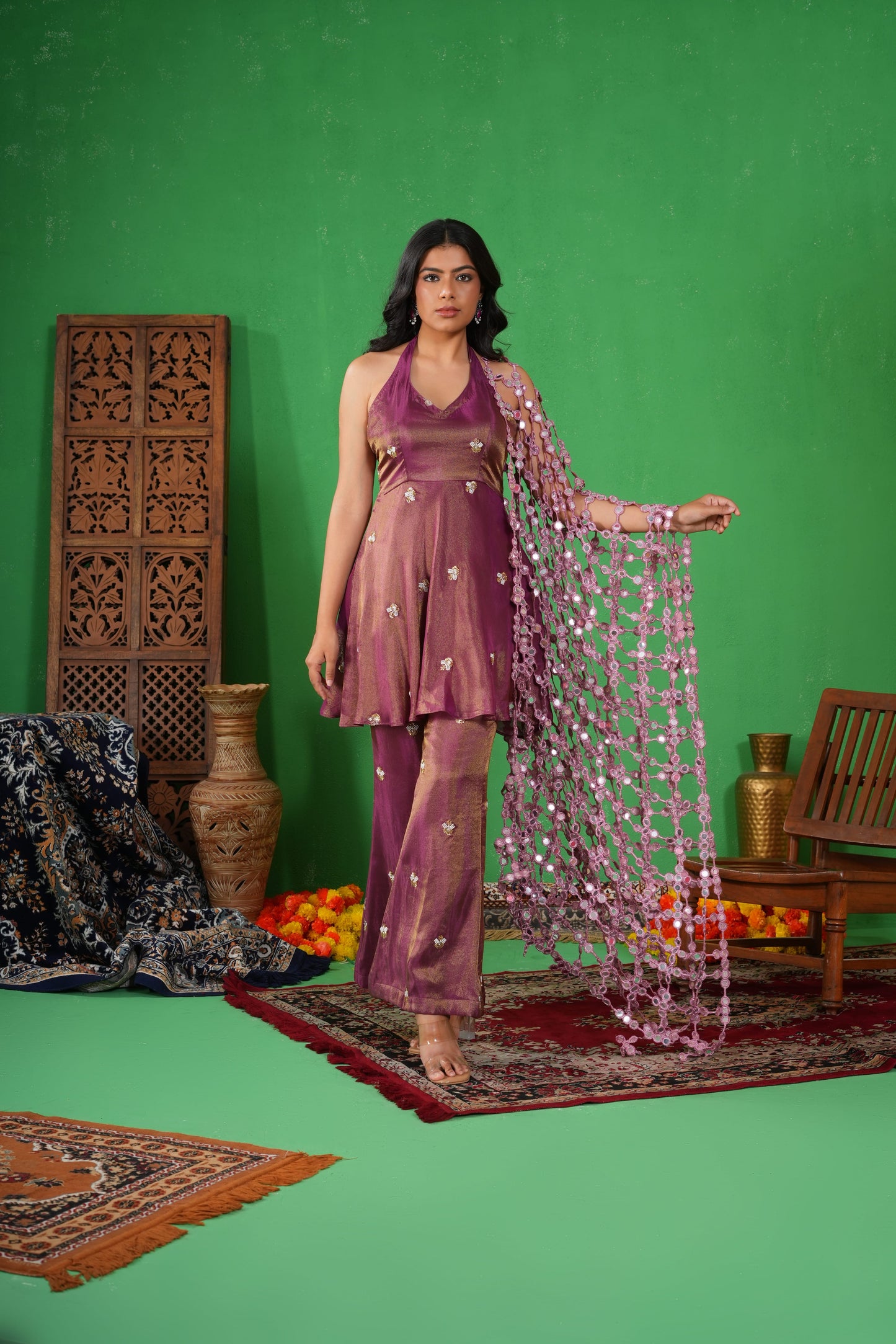 Nayra – Plum Mirror Co-ord Set