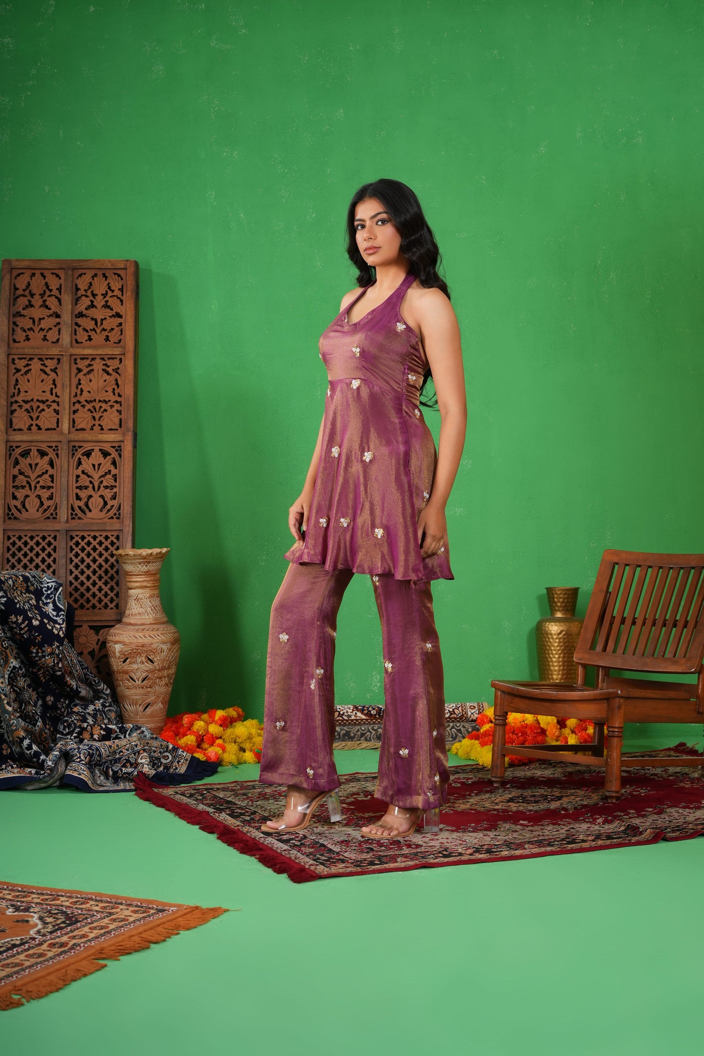 Nayra – Plum Mirror Co-ord Set