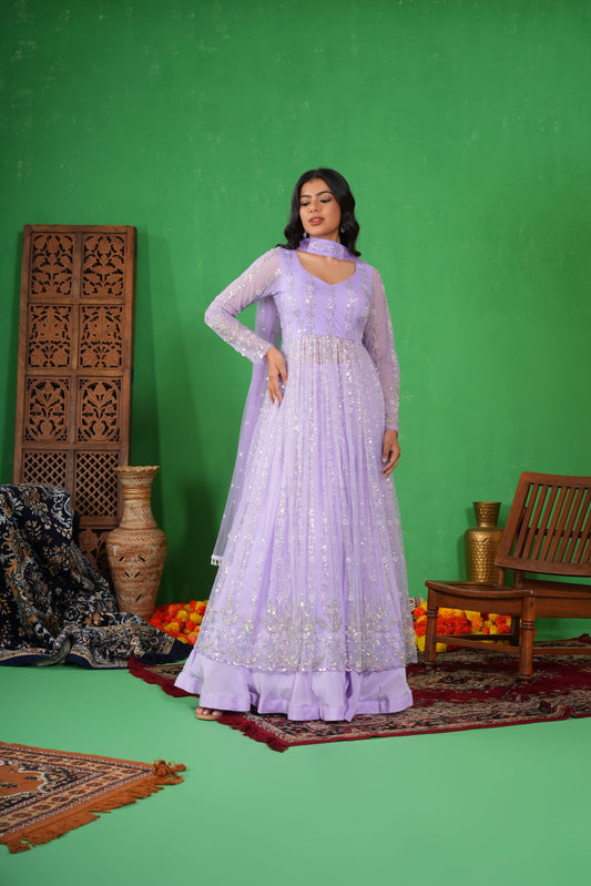 Lavender Noor Anarkali