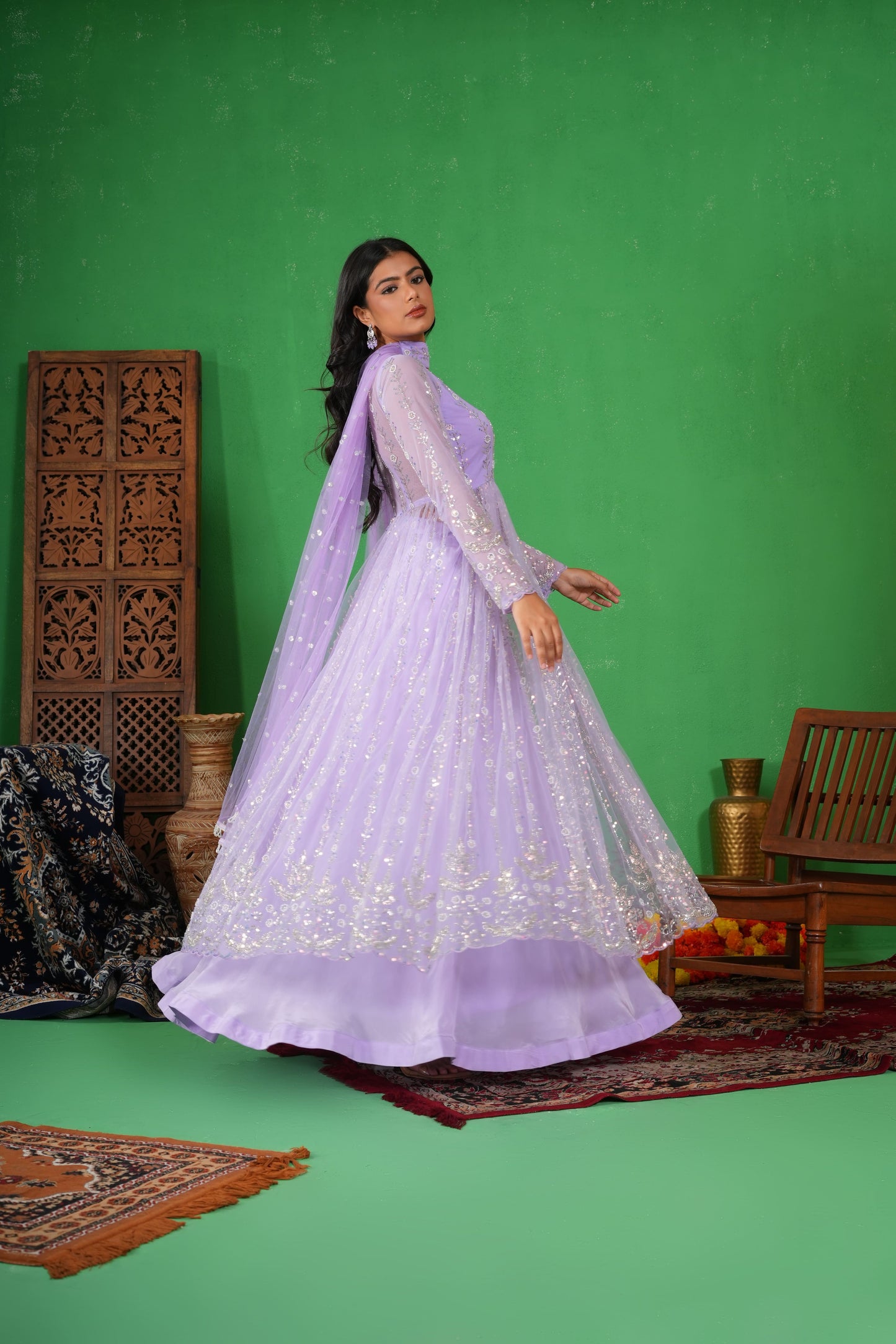 Lavender Noor Anarkali