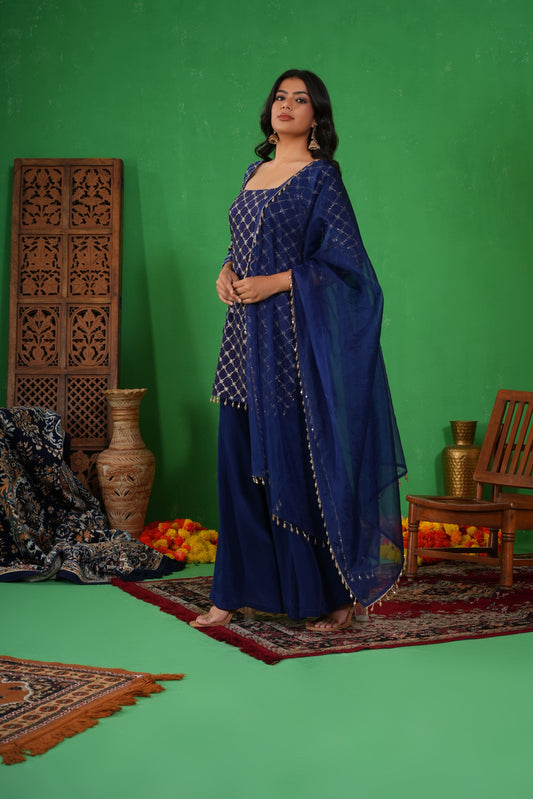 Meera Neel Sharara Set