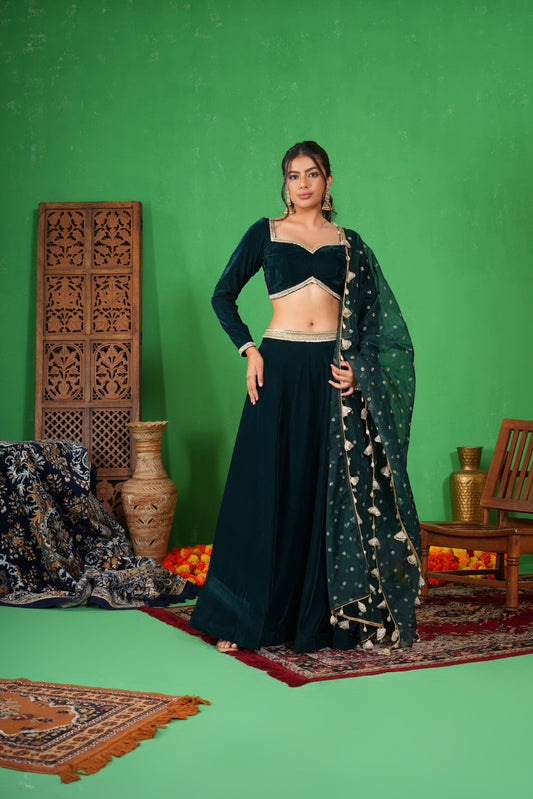 Leela Emerald Lehenga Set