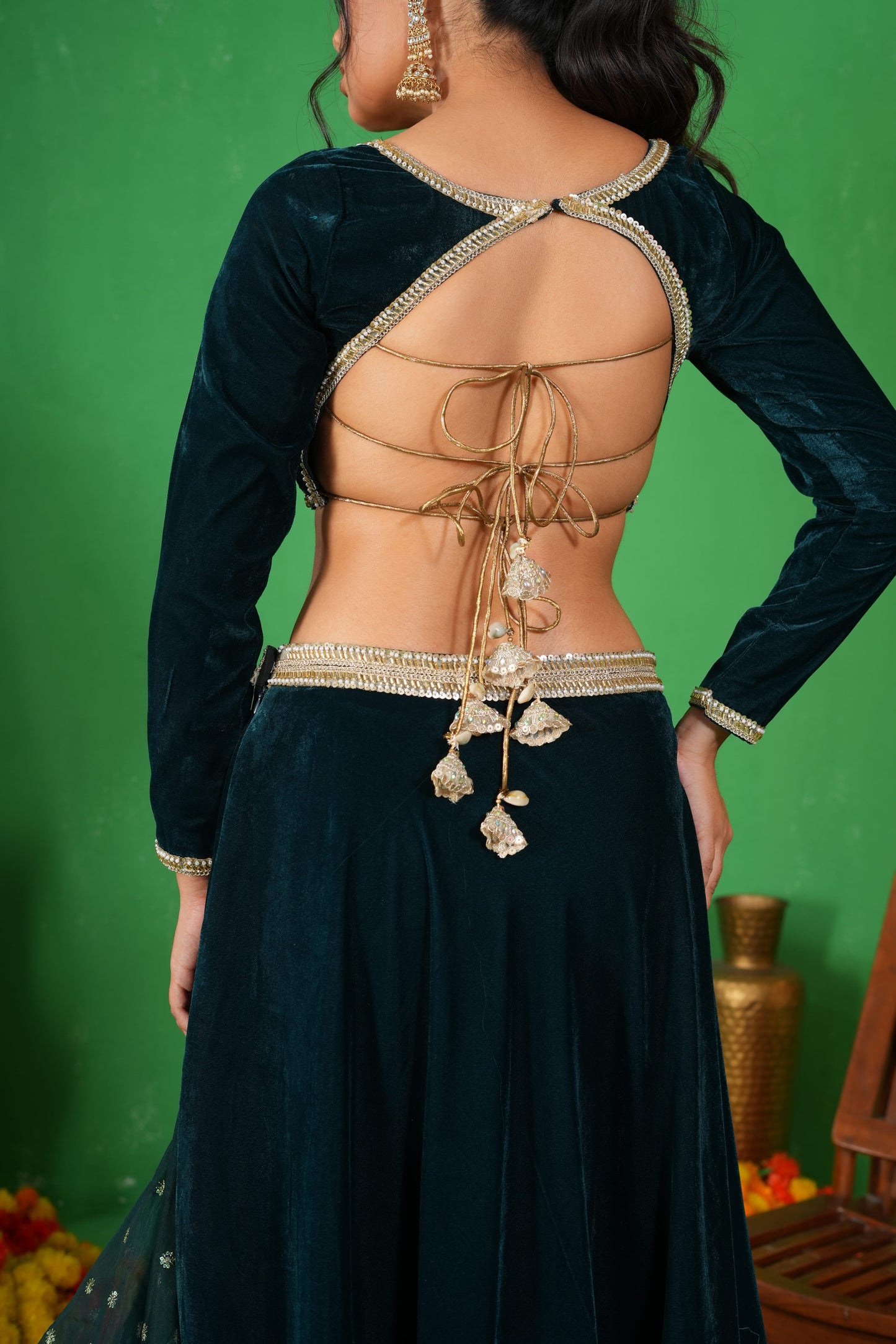 Leela Emerald Lehenga Set