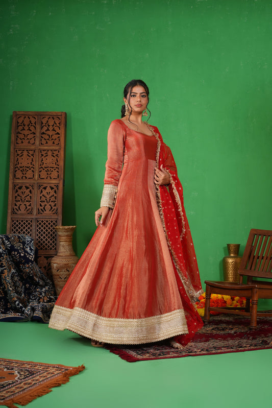 Suhagan Rustic Red Anarkali