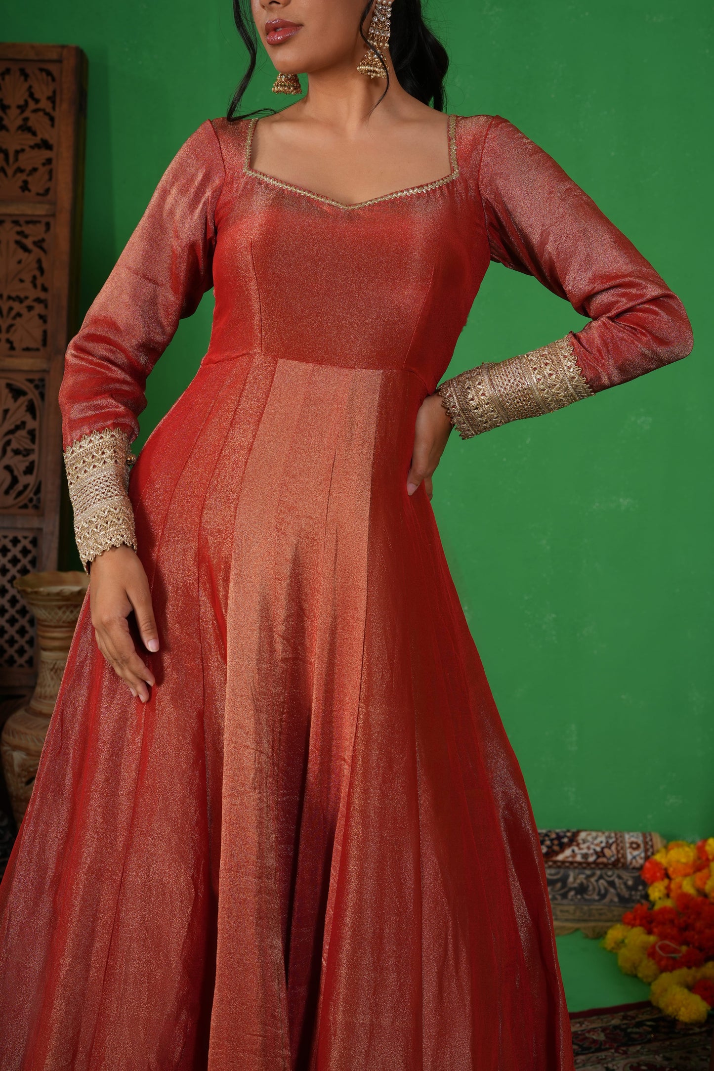 Suhagan Rustic Red Anarkali
