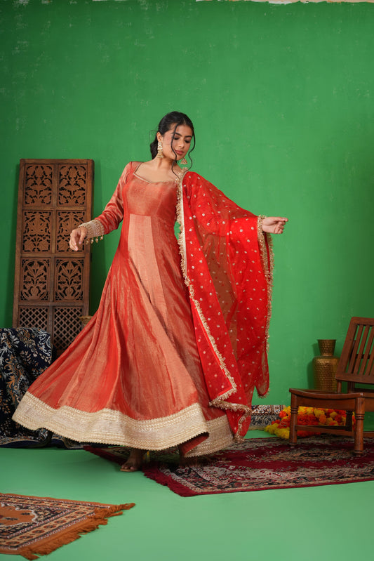 Suhagan Rustic Red Anarkali
