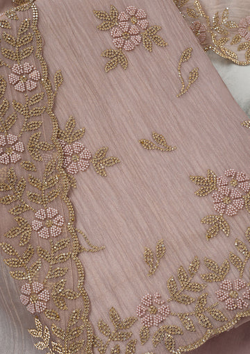 Lavender Stonework Tissue Unstitched Salwar Suit