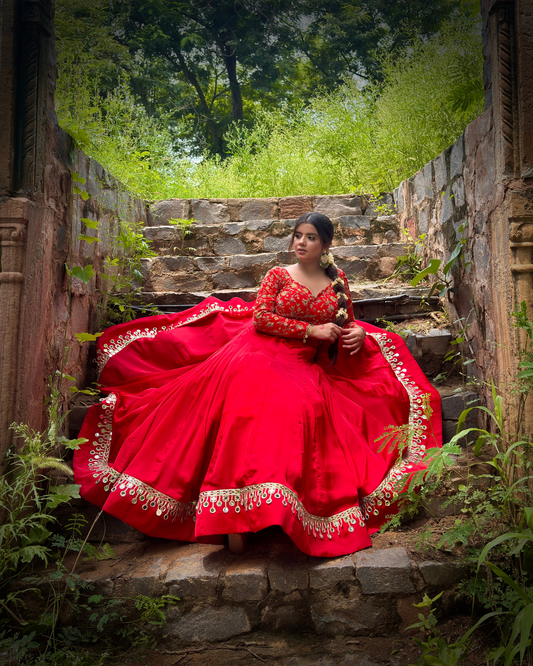 Gulal Sheesh Mahal Lehenga