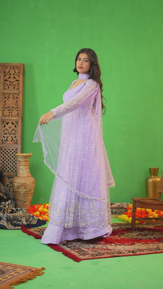 Lavender Noor Anarkali