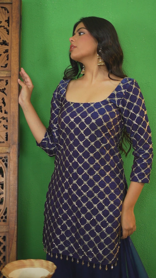 Meera Neel Sharara Set