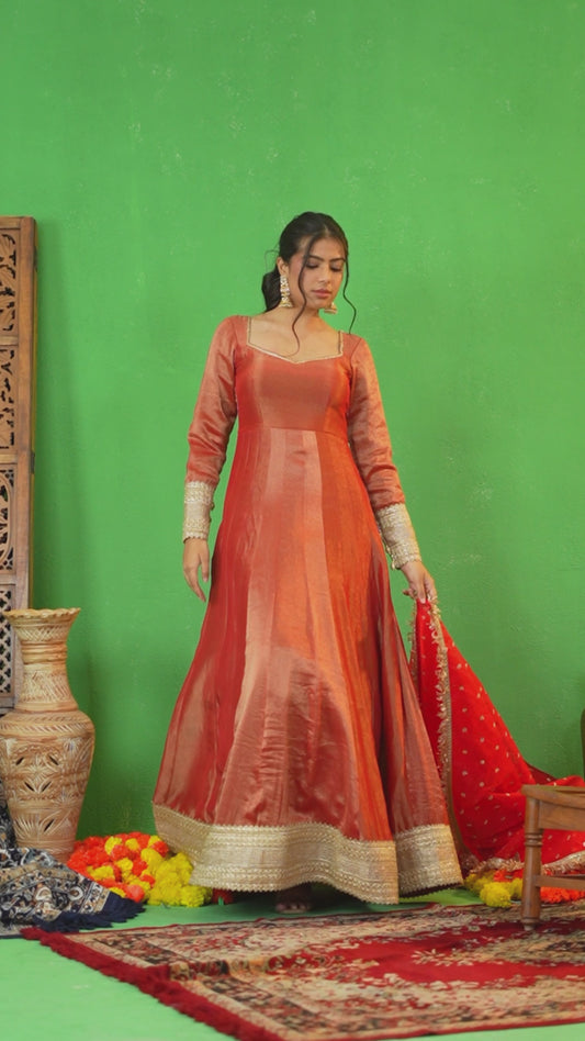 Suhagan Rustic Red Anarkali